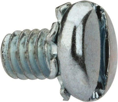 Value Collection - #8-32 UNC, 1/4" Length Under Head Slotted Drive Machine Screw - Pan Head, Grade J82 Steel, Zinc-Plated Finish, External Tooth - Benchmark Tooling
