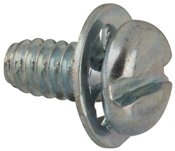 Value Collection - #4-40 UNC, 1/4" Length Under Head Slotted Drive Machine Screw - Pan Head, Grade J82 Steel, Zinc-Plated Finish, Internal Tooth - Benchmark Tooling