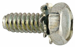 Value Collection - #6-32 UNC, 3/8" Length Under Head Hex Drive Machine Screw - Hex Head, Grade J82 Steel, Zinc-Plated Finish, External Tooth - Benchmark Tooling