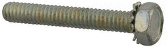 Value Collection - 1/4-20 UNC, 1-3/4" Length Under Head Hex Drive Machine Screw - Hex Head, Grade J82 Steel, Zinc-Plated Finish, External Tooth - Benchmark Tooling