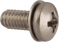 Value Collection - #8-32 UNC, 3/8" Length Under Head Phillips Drive Machine Screw - Pan Head, Grade 18-8 Stainless Steel, Internal Tooth - Benchmark Tooling