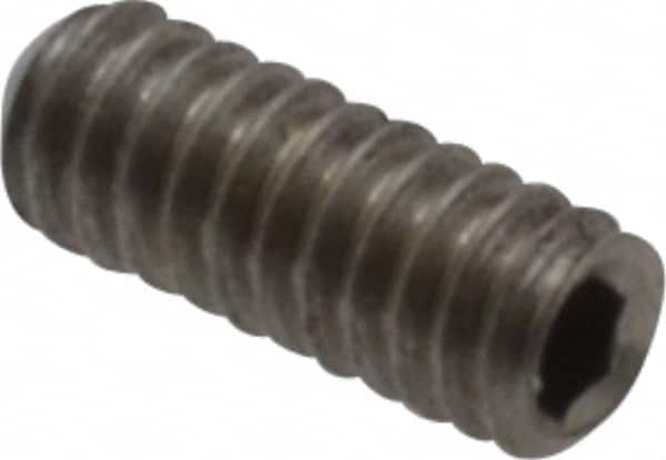 Value Collection - #3-48 UNC, 1/4" OAL, Cup Point Set Screw - Grade 18-8 Stainless Steel, 0.05" Key - Benchmark Tooling