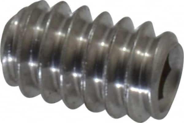 Value Collection - #10-24 UNC, 5/16" OAL, Cup Point Set Screw - Grade 18-8 Stainless Steel, 3/32" Key - Benchmark Tooling