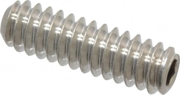 Value Collection - #10-24 UNC, 5/8" OAL, Cup Point Set Screw - Grade 18-8 Stainless Steel, 3/32" Key - Benchmark Tooling