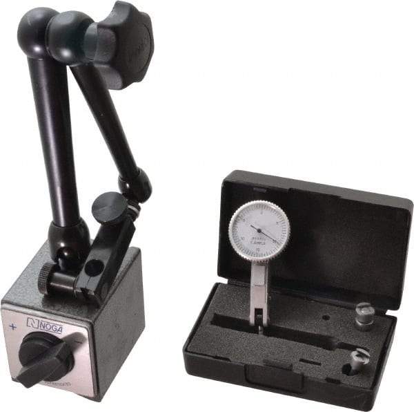 Value Collection - 0.0005" Graduation, 0-15-0 Dial Reading, Indicator & Base Kit - 0.0005 Inch Graduation, Includes Indicator, Magnetic Base - Benchmark Tooling