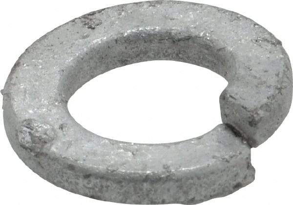 Value Collection - 3/8", 0.382" ID, 0.094" Thick Split Lock Washer - Steel, Hot Dipped Galvanized Finish, 0.382" Min ID, 0.385" Max ID, 0.68" Min OD, 0.683" Max OD - Benchmark Tooling