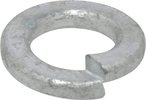 Value Collection - 1/2", 0.509" ID, 1/8" Thick Split Lock Washer - Steel, Hot Dipped Galvanized Finish, 0.509" Min ID, 0.512" Max ID, 0.869" Min OD, 0.873" Max OD - Benchmark Tooling