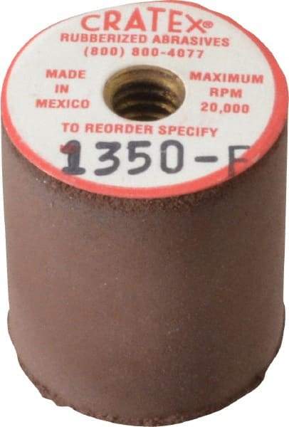 Cratex - 7/8" Max Diam x 1" Long, Cylinder, Rubberized Point - Fine Grade, Silicon Carbide, 1/4" Arbor Hole, Unmounted - Benchmark Tooling