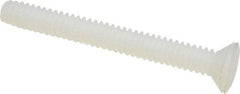 Made in USA - #4-40 UNC, 1" OAL Slotted Drive Machine Screw - Flat Head, Grade 6/6 Nylon, Uncoated, Without Washer - Benchmark Tooling