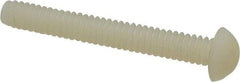 Made in USA - #10-24 UNC, 1-1/2" Length Under Head Slotted Drive Machine Screw - Round Head, Grade 6/6 Nylon, Uncoated, Without Washer - Benchmark Tooling