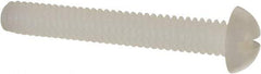 Made in USA - 1/4-20 UNC, 1-3/4" Length Under Head Slotted Drive Machine Screw - Round Head, Grade 6/6 Nylon, Uncoated, Without Washer - Benchmark Tooling