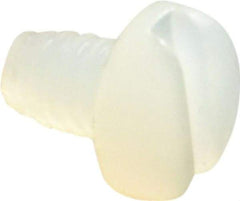 Made in USA - #2-56 UNC, 1/8" Length Under Head Slotted Drive Machine Screw - Pan Head, Grade 6/6 Nylon, Uncoated, Without Washer - Benchmark Tooling