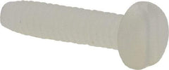 Made in USA - #2-56 UNC, 3/8" Length Under Head Slotted Drive Machine Screw - Pan Head, Grade 6/6 Nylon, Uncoated, Without Washer - Benchmark Tooling