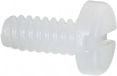 Made in USA - #6-32 UNC, 5/16" Length Under Head Slotted Drive Machine Screw - Pan Head, Grade 6/6 Nylon, Uncoated, Without Washer - Benchmark Tooling