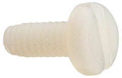 Made in USA - #10-24 UNC, 1/2" Length Under Head Slotted Drive Machine Screw - Pan Head, Grade 6/6 Nylon, Uncoated, Without Washer - Benchmark Tooling