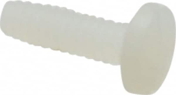 Made in USA - #4-40 UNC, 3/8" Length Under Head Slotted Drive Machine Screw - Binding Head, Grade 6/6 Nylon, Uncoated, Without Washer - Benchmark Tooling