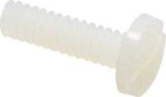 Made in USA - #6-32 UNC, 1/2" Length Under Head Slotted Drive Machine Screw - Binding Head, Grade 6/6 Nylon, Uncoated, Without Washer - Benchmark Tooling
