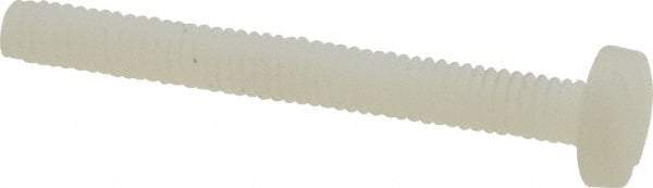 Made in USA - #8-32 UNC, 1-1/2" Length Under Head Slotted Drive Machine Screw - Binding Head, Grade 6/6 Nylon, Uncoated, Without Washer - Benchmark Tooling