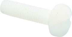Made in USA - #10-32 UNF, 3/4" Length Under Head Slotted Drive Machine Screw - Binding Head, Grade 6/6 Nylon, Uncoated, Without Washer - Benchmark Tooling