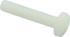 Made in USA - #10-32 UNF, 1" Length Under Head Slotted Drive Machine Screw - Binding Head, Grade 6/6 Nylon, Uncoated, Without Washer - Benchmark Tooling