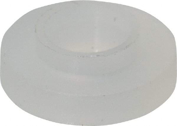 Made in USA - #4 Screw, 1/32" Shoulder Length, Nylon Shoulder Washer - Natural, 0.235" Flange Diam, 3/64" Flange Thickness, 0.115" ID, 0.145" OD - Benchmark Tooling