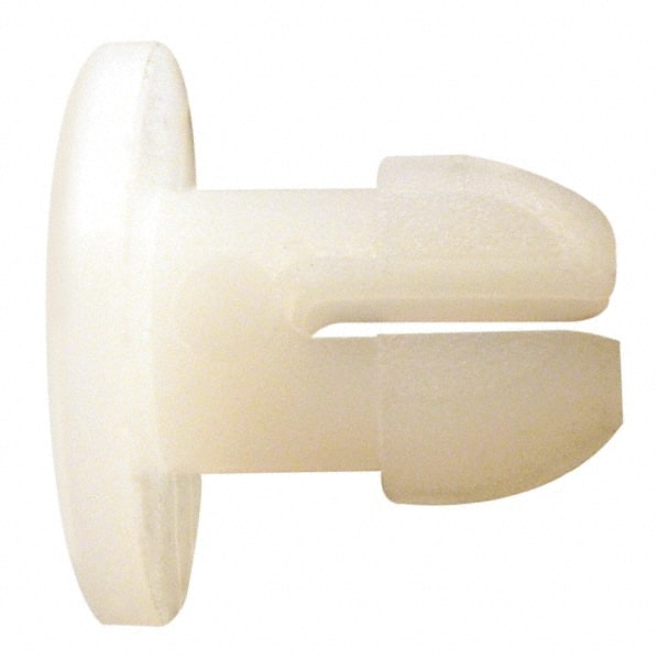 Made in USA - 0.093" Hole Diam, 0.24" OAL, Split Shank, Nylon Panel Rivet - Benchmark Tooling