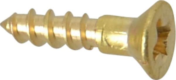 Value Collection - #2, 3/8" OAL, Phillips Drive, Flat Head Wood Screw - Brass - Benchmark Tooling