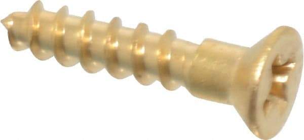 Value Collection - #3, 1/2" OAL, Phillips Drive, Flat Head Wood Screw - Brass - Benchmark Tooling