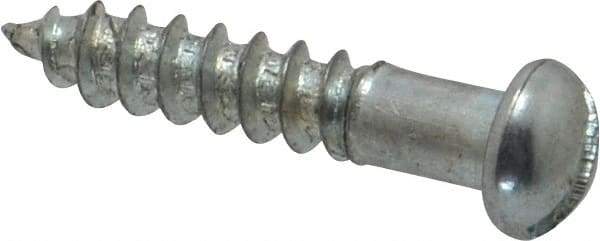 Value Collection - #5, 5/8" Length Under Head, Slotted Drive, Round Head Wood Screw - Zinc Plated Steel, Grade 2 - Benchmark Tooling