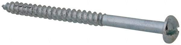 Value Collection - #12, 3" Length Under Head, Slotted Drive, Round Head Wood Screw - Zinc Plated Steel, Grade 2 - Benchmark Tooling