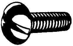 Value Collection - #4-40 UNC Thread, 3/8" Length Under Head, #1 Slotted/Phillips Drive Steel Thread Cutting Screw - Round Head, Grade 1016-1024, Point Type F, Zinc-Plated Finish - Benchmark Tooling