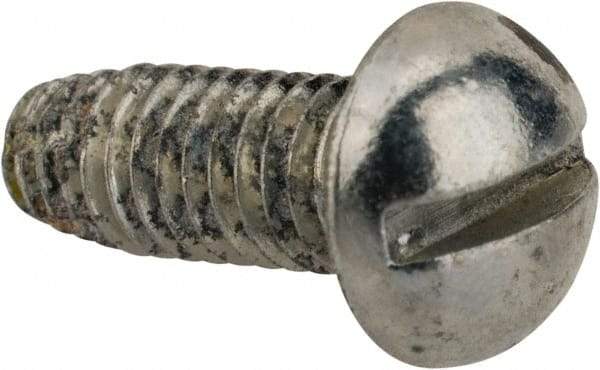 Value Collection - #10-32 UNF Thread, 1/2" Length Under Head, #2 Slotted/Phillips Drive Steel Thread Cutting Screw - Round Head, Grade 1016-1024, Point Type F, Zinc-Plated Finish - Benchmark Tooling