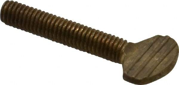 Value Collection - #10-32 Oval Shoulderless Brass Thumb Screw - 1" OAL, 0.48" Head Height - Benchmark Tooling