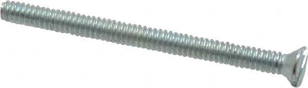 Value Collection - #4-40 UNC, 1-1/2" OAL Slotted Drive Machine Screw - Flat Head, Grade 2 Steel, Zinc-Plated Finish, Without Washer - Benchmark Tooling