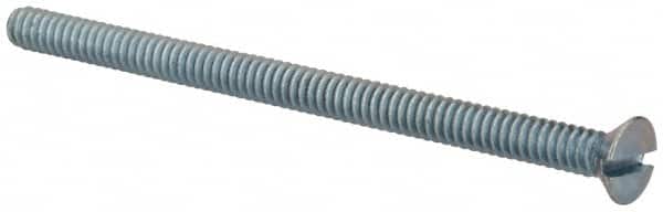 Value Collection - #6-32 UNC, 2-1/4" OAL Slotted Drive Machine Screw - Flat Head, Grade 2 Steel, Zinc-Plated Finish, Without Washer - Benchmark Tooling