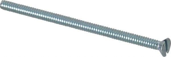 Value Collection - #6-32 UNC, 2-1/2" OAL Slotted Drive Machine Screw - Flat Head, Grade 2 Steel, Zinc-Plated Finish, Without Washer - Benchmark Tooling