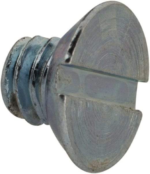 Value Collection - #8-32 UNC, 3/16" OAL Slotted Drive Machine Screw - Flat Head, Grade 2 Steel, Zinc-Plated Finish, Without Washer - Benchmark Tooling