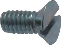 Value Collection - #10-24 UNC, 3/8" OAL Slotted Drive Machine Screw - Flat Head, Grade 2 Steel, Zinc-Plated Finish, Without Washer - Benchmark Tooling
