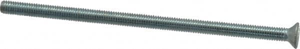 Value Collection - #10-32 UNF, 4" OAL Slotted Drive Machine Screw - Flat Head, Grade J82 Steel, Zinc-Plated Finish, Without Washer - Benchmark Tooling