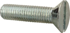 Value Collection - 1/4-28 UNF, 1" OAL Slotted Drive Machine Screw - Flat Head, Grade J82 Steel, Zinc-Plated Finish, Without Washer - Benchmark Tooling