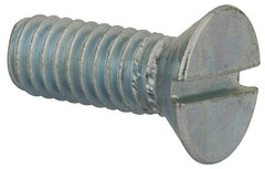 Value Collection - 5/16-18 UNC, 7/8" OAL Slotted Drive Machine Screw - Flat Head, Grade J82 Steel, Zinc-Plated Finish, Without Washer - Benchmark Tooling