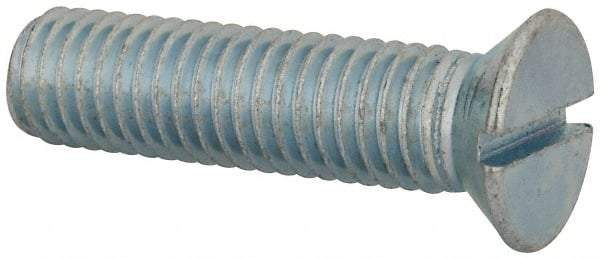 Value Collection - 1/2-13 UNC, 2" OAL Slotted Drive Machine Screw - Flat Head, Grade J82 Steel, Zinc-Plated Finish, Without Washer - Benchmark Tooling