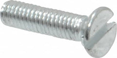 Value Collection - M3x0.50, 12mm OAL Slotted Drive Machine Screw - Flat Head, Grade 4.8 Steel, Zinc-Plated Finish, Without Washer - Benchmark Tooling