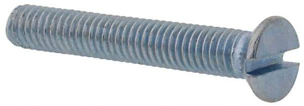 Value Collection - M3x0.50, 20mm OAL Slotted Drive Machine Screw - Flat Head, Grade 4.8 Steel, Zinc-Plated Finish, Without Washer - Benchmark Tooling