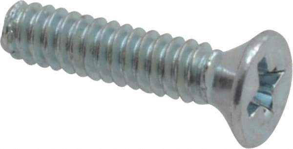 Value Collection - #4-40 UNC, 1/2" OAL Phillips Drive Machine Screw - Flat Head, Grade 2 Steel, Zinc-Plated Finish, Without Washer - Benchmark Tooling