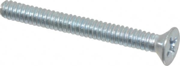 Value Collection - #4-40 UNC, 1" OAL Phillips Drive Machine Screw - Flat Head, Grade 2 Steel, Zinc-Plated Finish, Without Washer - Benchmark Tooling