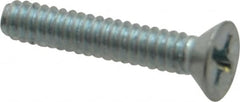 Value Collection - #6-32 UNC, 3/4" OAL Phillips Drive Machine Screw - Flat Head, Grade 2 Steel, Zinc-Plated Finish, Without Washer - Benchmark Tooling