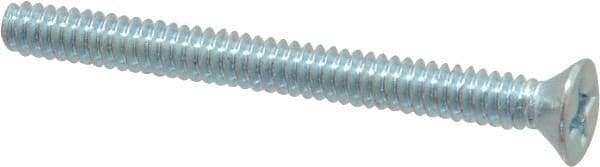 Value Collection - #6-32 UNC, 1-1/2" OAL Phillips Drive Machine Screw - Flat Head, Grade 2 Steel, Zinc-Plated Finish, Without Washer - Benchmark Tooling