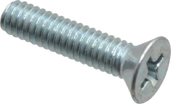Value Collection - #8-32 UNC, 3/4" OAL Phillips Drive Machine Screw - Flat Head, Grade 2 Steel, Zinc-Plated Finish, Without Washer - Benchmark Tooling