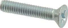Value Collection - #8-32 UNC, 7/8" OAL Phillips Drive Machine Screw - Flat Head, Grade J82 Steel, Zinc-Plated Finish, Without Washer - Benchmark Tooling